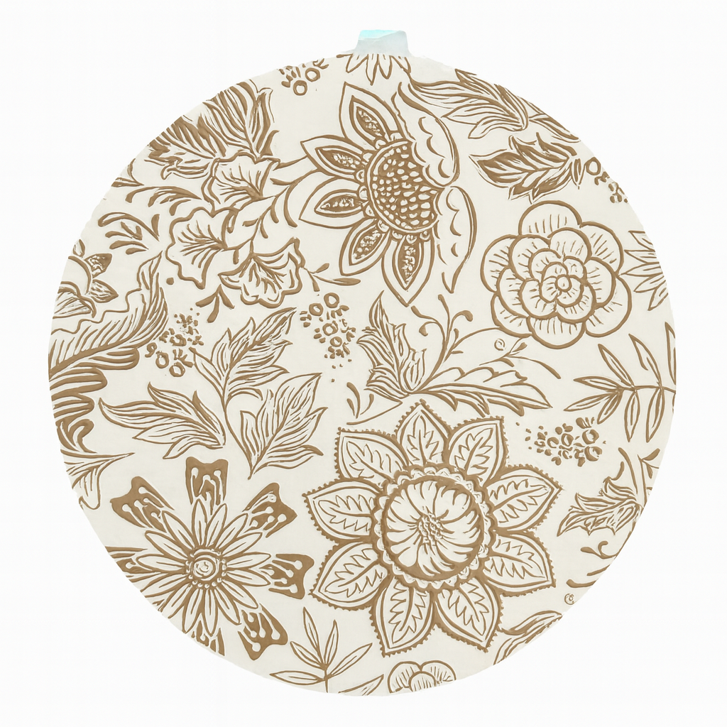 Luxury Metallic Gold-Etched Translucent Round Placemats - Set Of 6