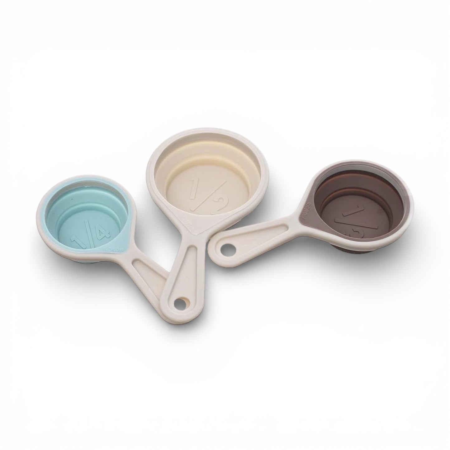 3 Piece Collapsible Silicone Measuring Cups Set for Baking and Cooking