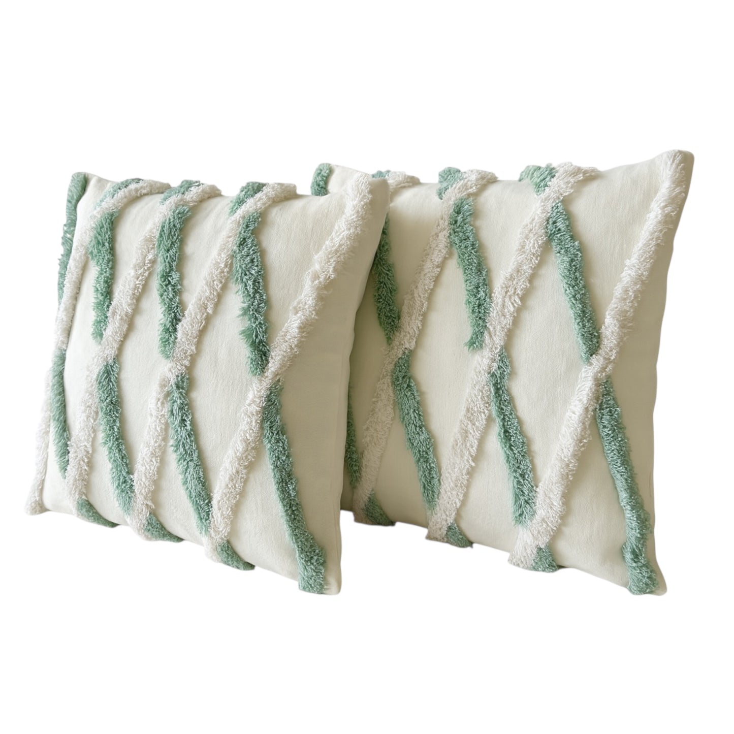 Geometric Bohemian Diamond Textured Cushion Covers - Set of 2