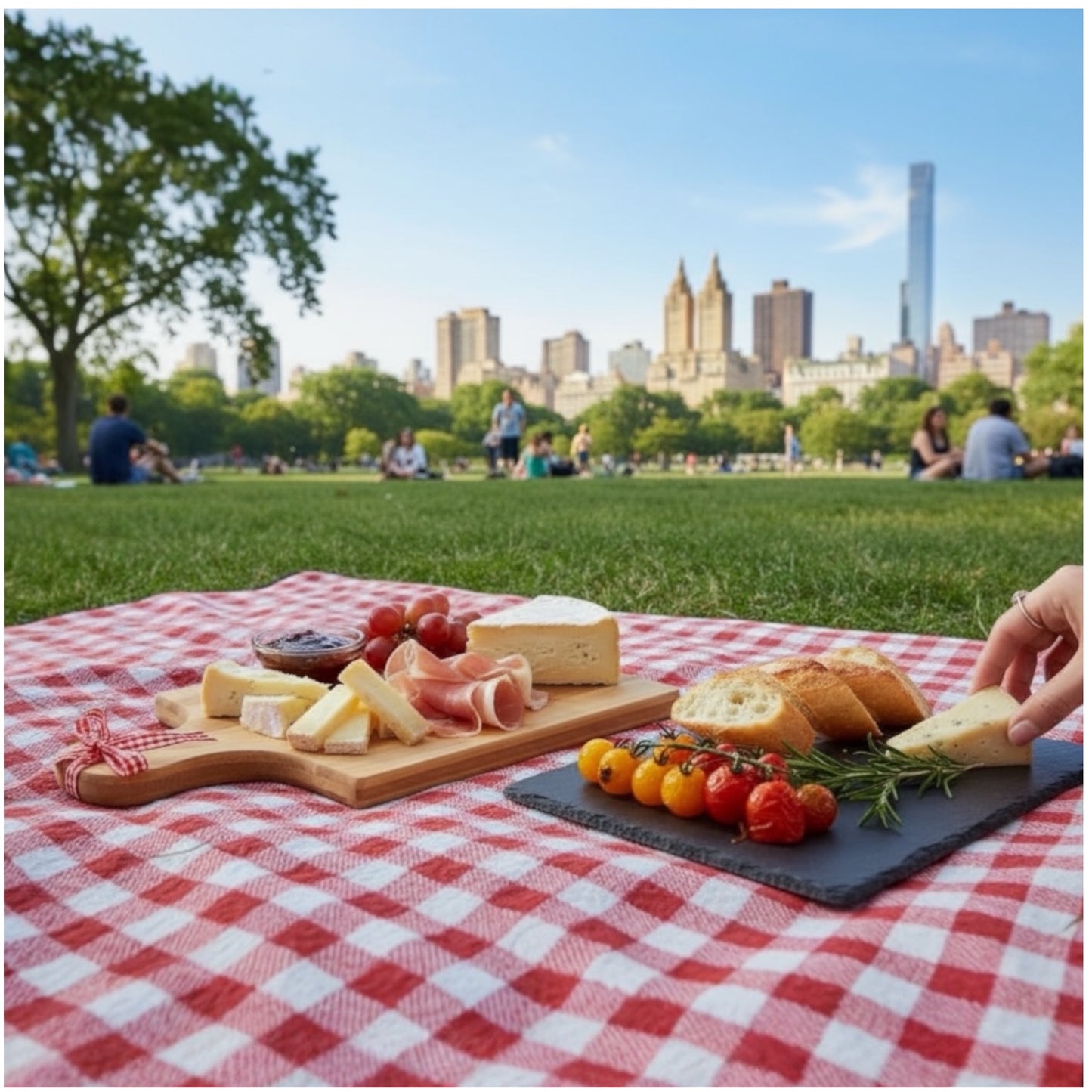 Two-Tone Bamboo & Stoneware Serving Boards - Set of 2