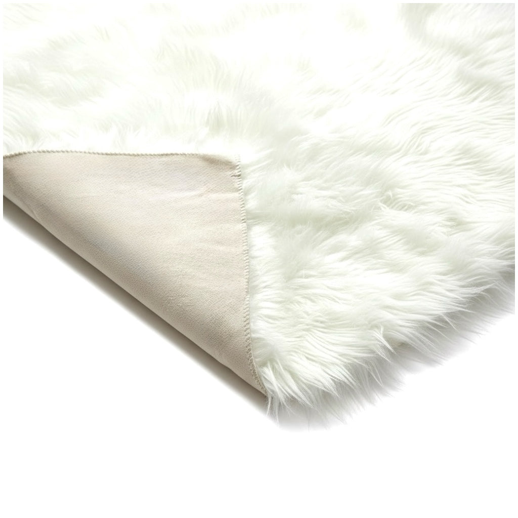 Luxurious Ultra Soft White Fluffy Rug –60×150cm | Luxury Long-Pile Faux Fur