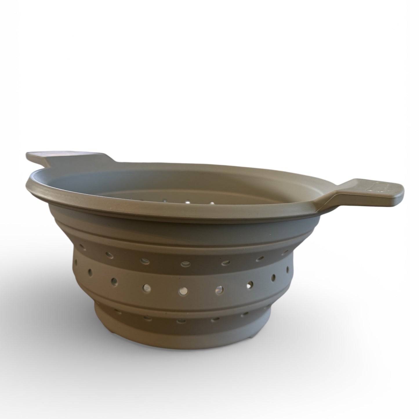 Essential Collapsible Silicone Kitchen Colander- Grey Space-Saving Colander