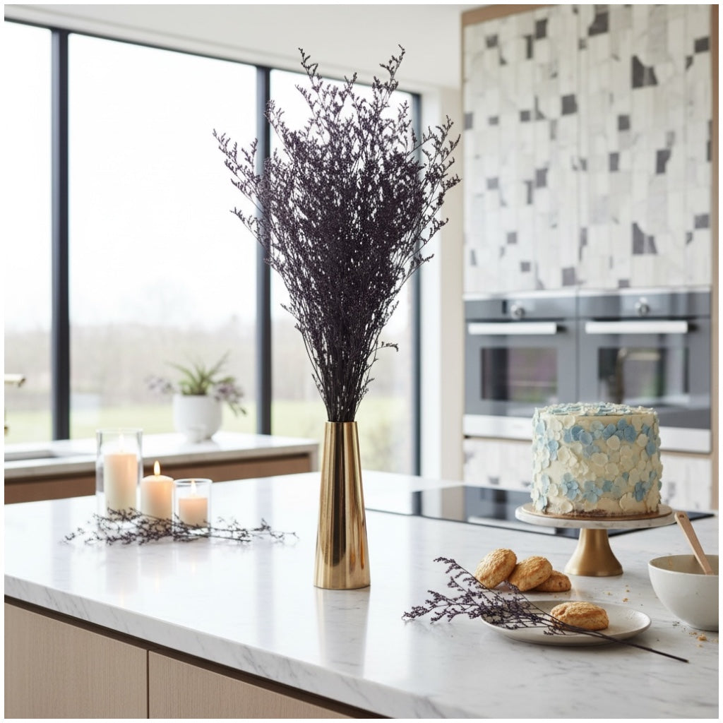 Preserved Caspia Floral Stems – Elegant Natural Dried Bouquet- Purple