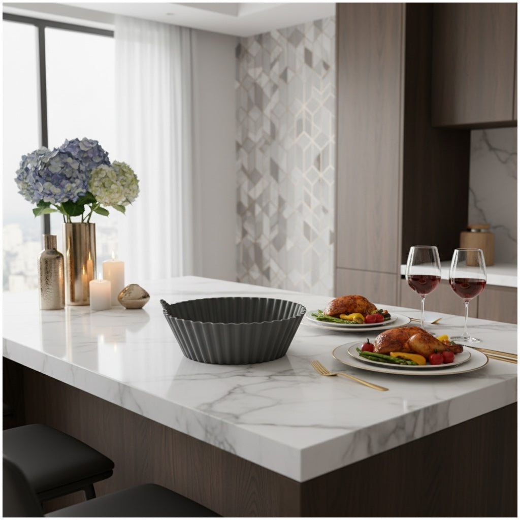 Essential Air Fryer Non Stick Silicone Liner-Durable and flexible-26cm Grey