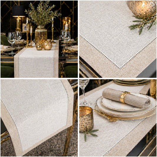 Beautiful Linen-Look Table Runner – 40 x 180 cm – Elegant Dining Runner