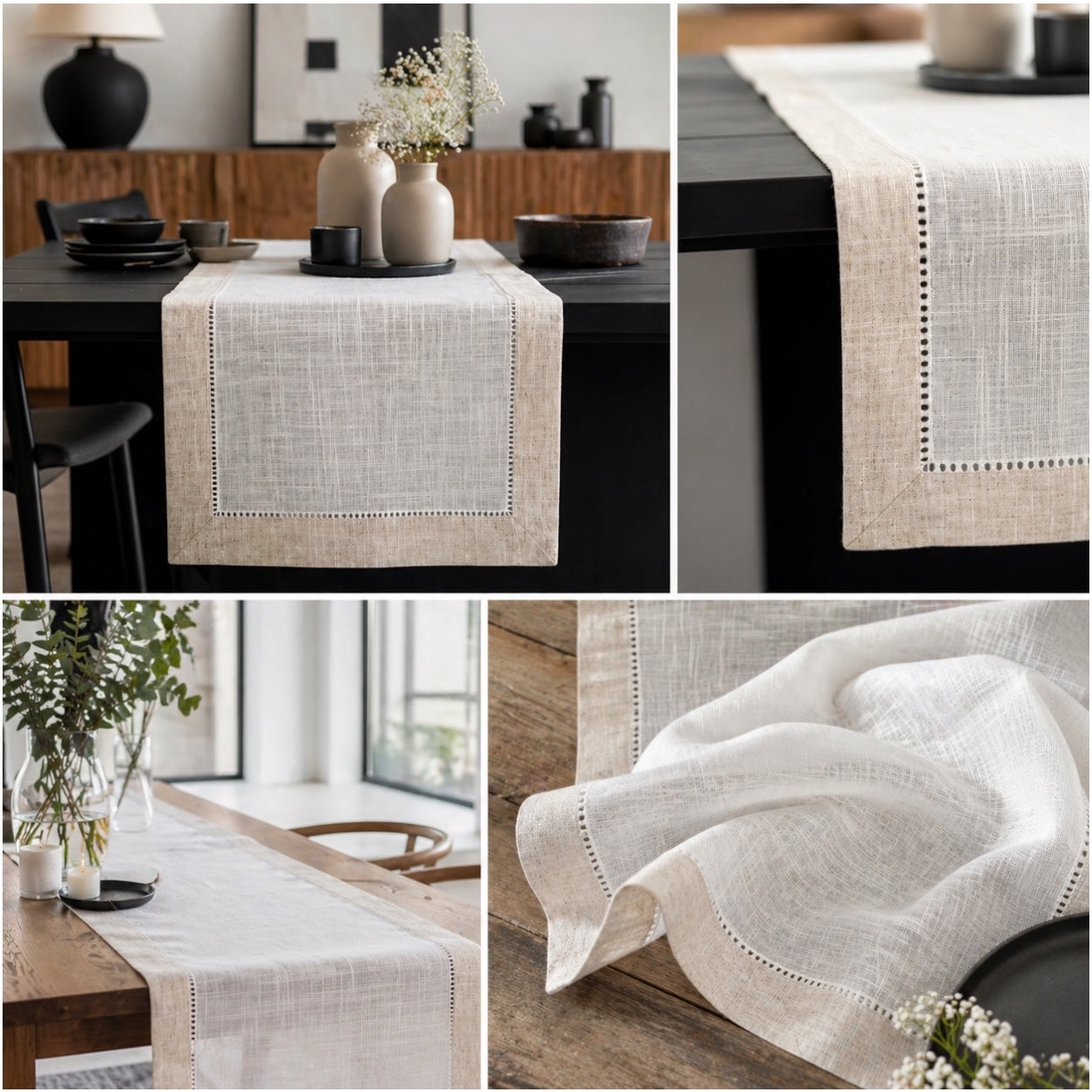 Beautiful Linen-Look Table Runner – 40 x 180 cm – Elegant Dining Runner