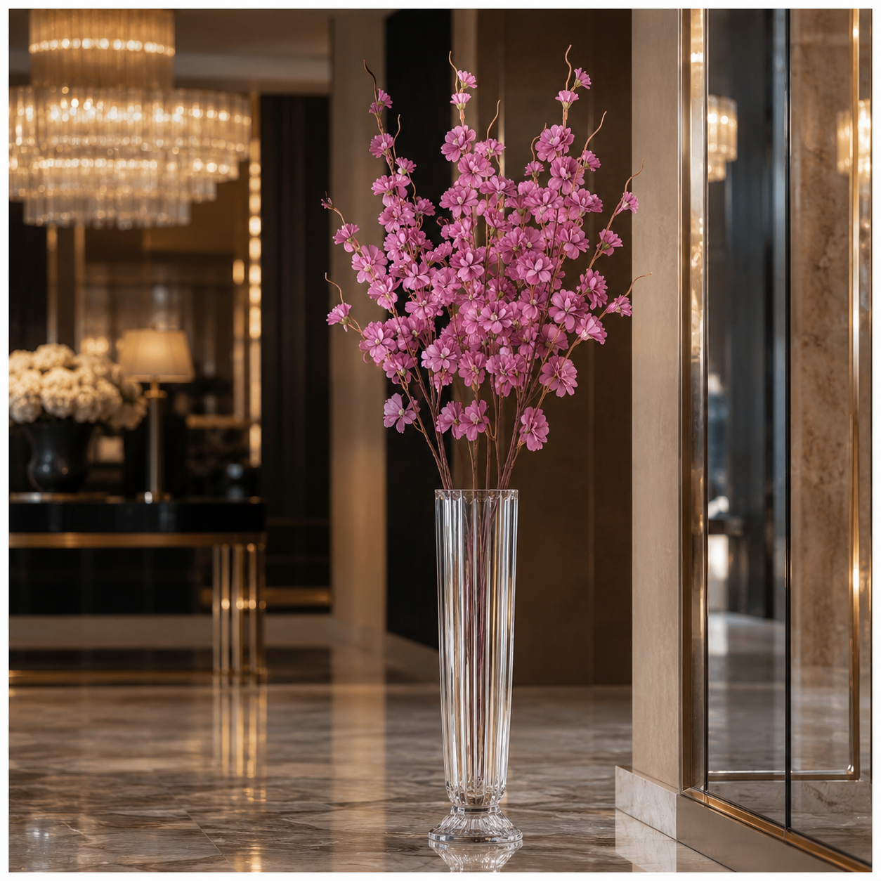 Beautiful Cherry Blossom Stems – 85cm, 2-Pack, White or Pink Lilac