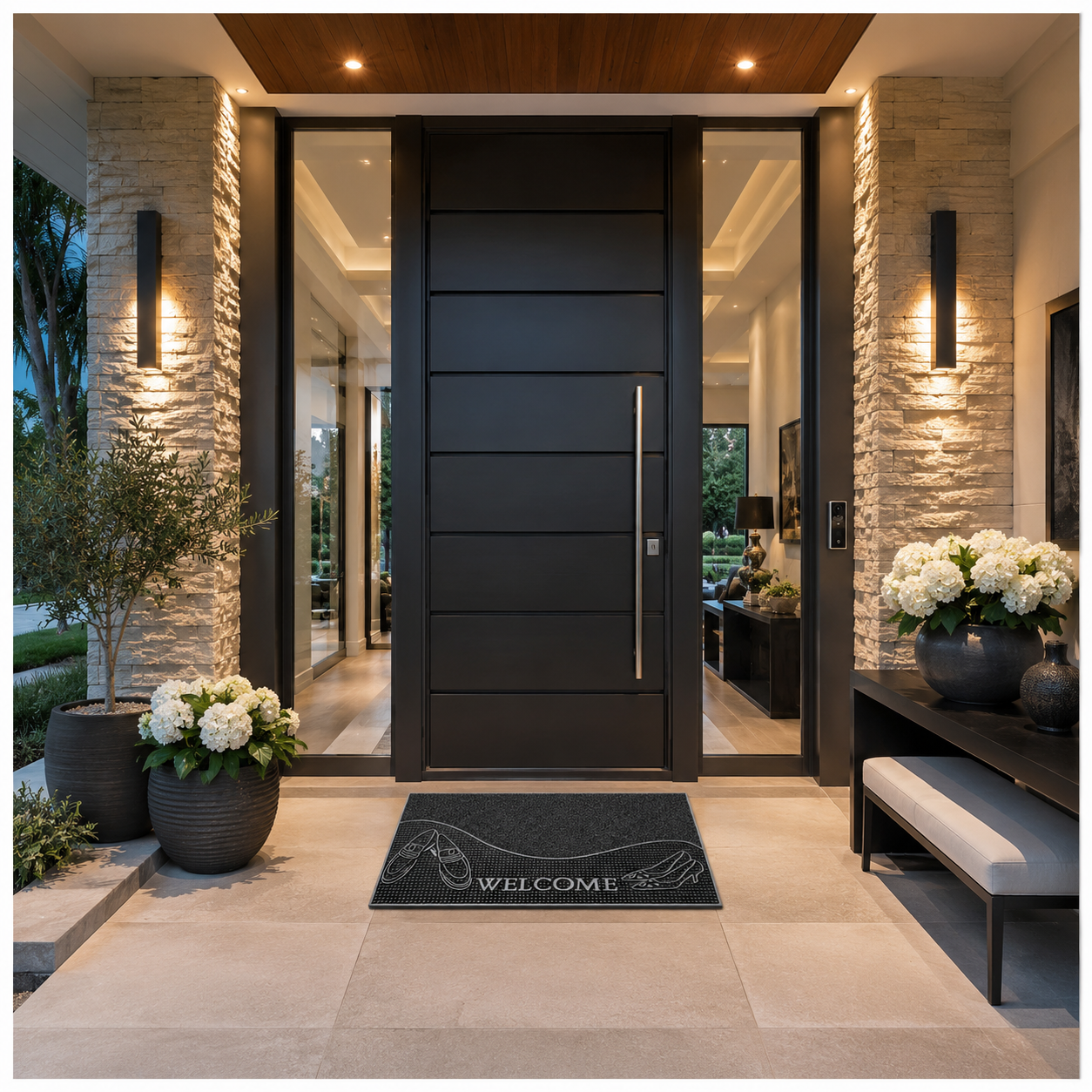 Heavy Outdoor Entrance Door Mat 70 x 40 cm | Non-Slip Dirt Trapper Rug