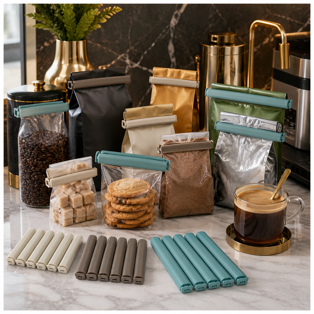 18-Piece Food Sealing Clip Set – 3 Sizes, Reusable Bag Clips for Preserving