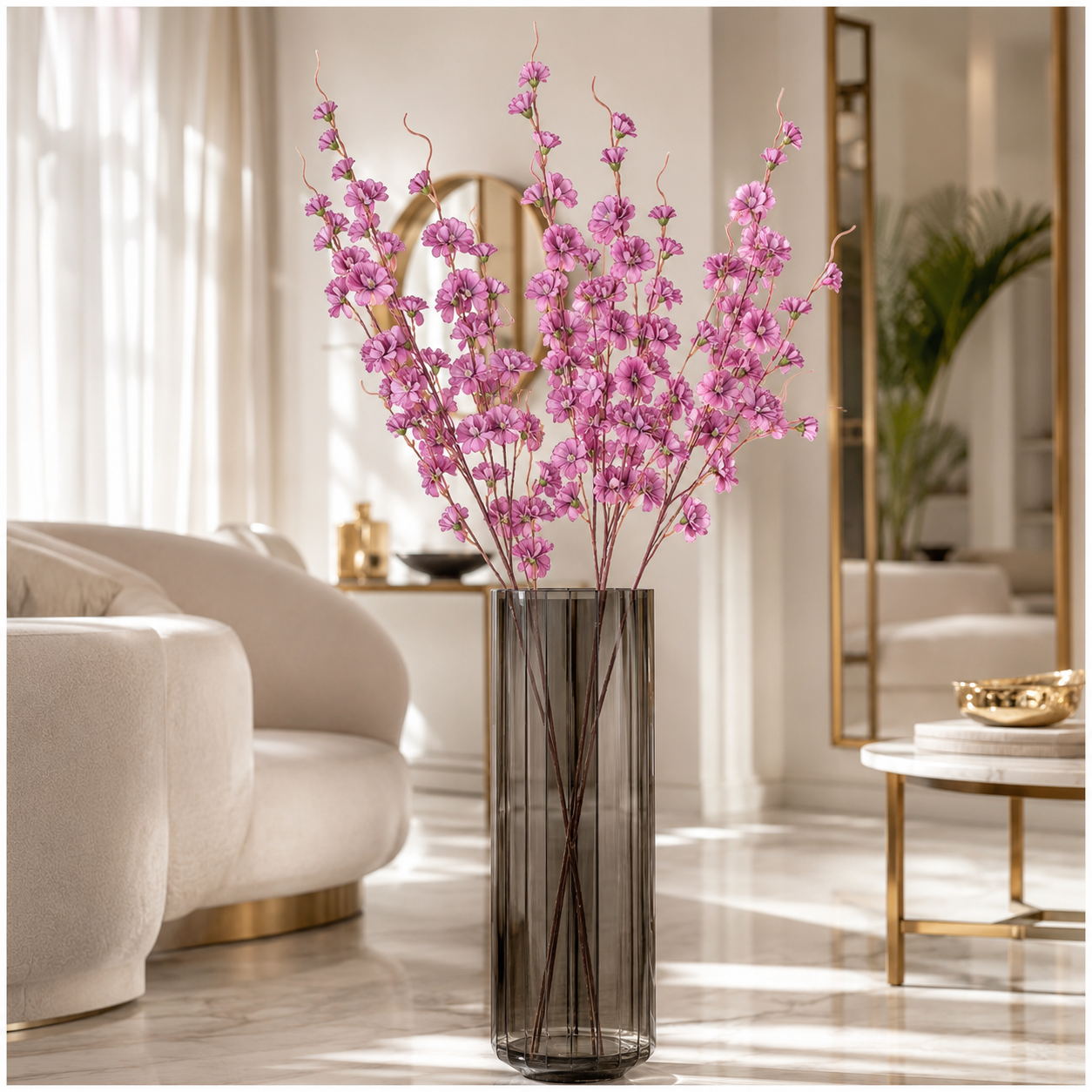 Beautiful Cherry Blossom Stems – 85cm, 2-Pack, White or Pink Lilac