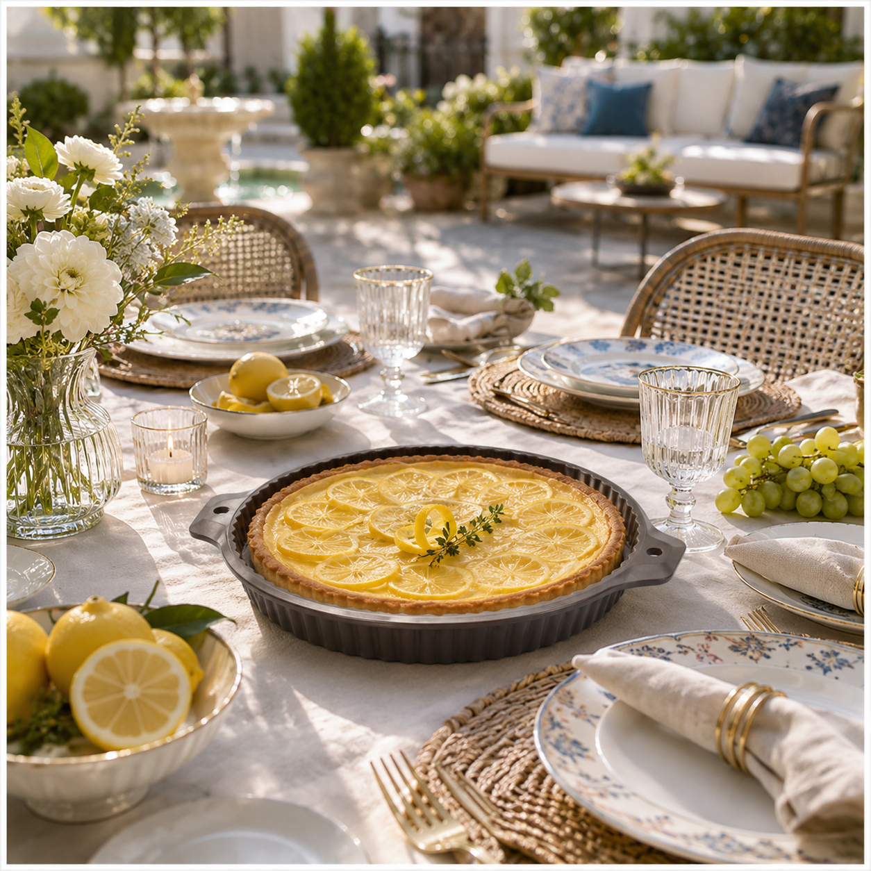 Essential Round Fluted Tart and Quiche Mold -33.4 x 28.3 x 3.2cm - BPA free