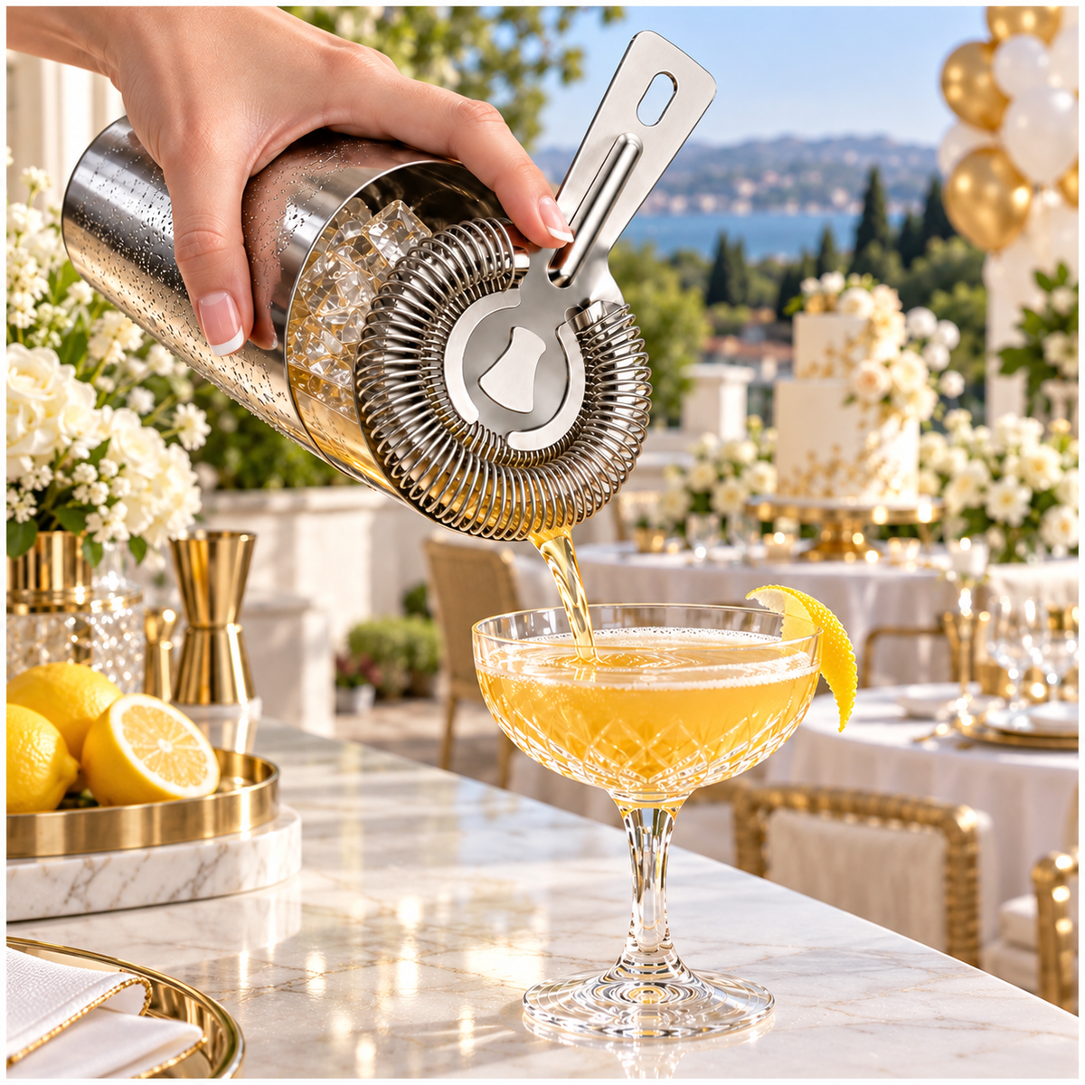 Stainless Steel Cocktail Ice Strainer - Silver Spring Coil - 14 cm