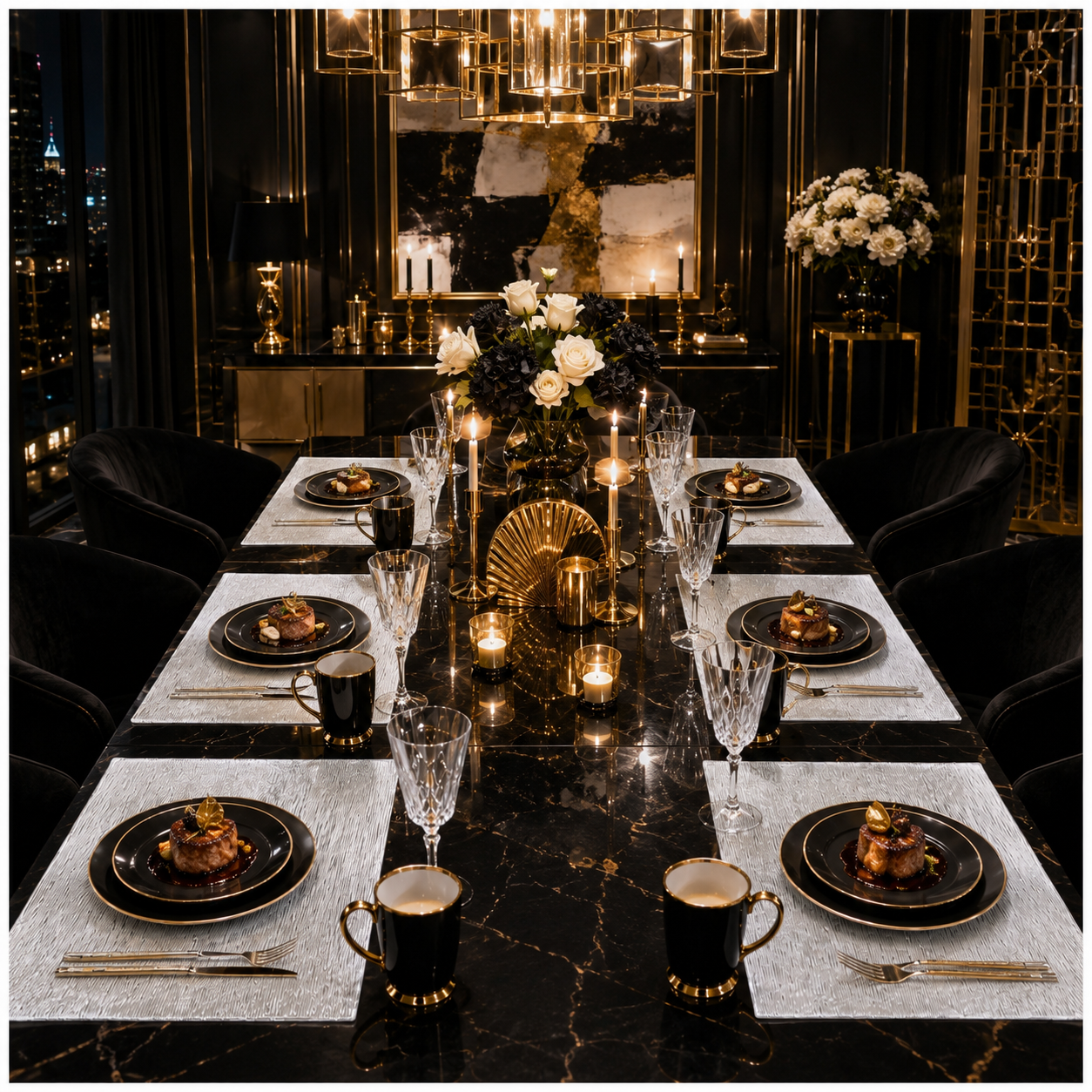 Elegant 6 Piece Textured Placemats – Clear And White 30 x 44 cm Table Mats
