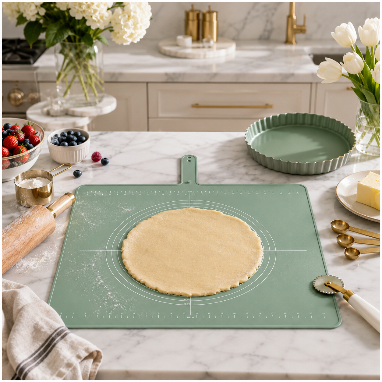 Essential Large Silicone Baking Prep Mat - With Baking Guides – Sage Gree