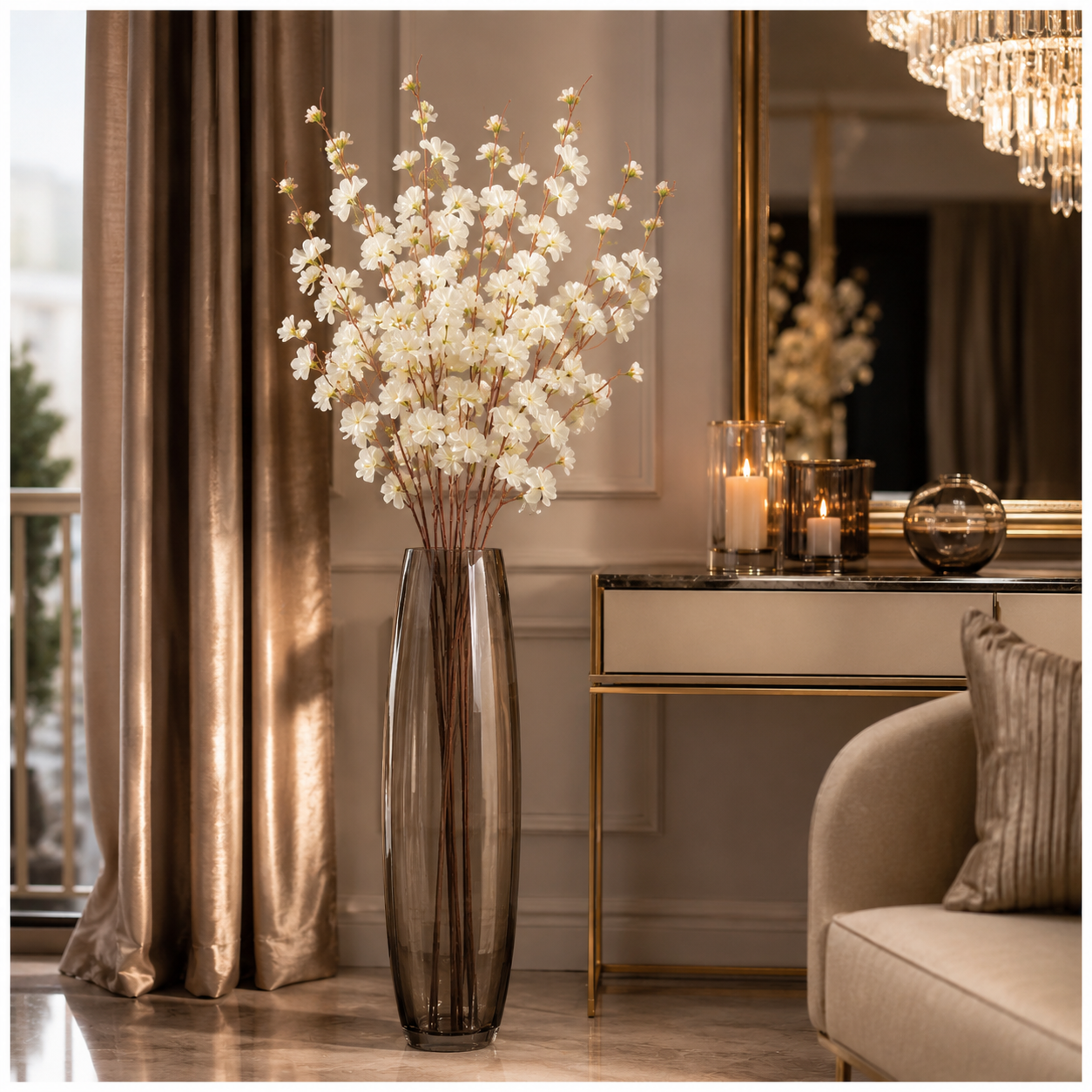 Beautiful Cherry Blossom Stems – 85cm, 2-Pack, White or Pink Lilac