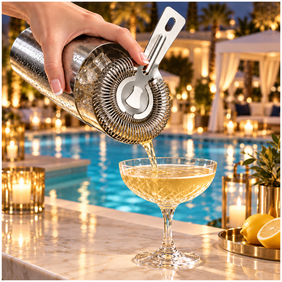 Stainless Steel Cocktail Ice Strainer - Silver Spring Coil - 14 cm