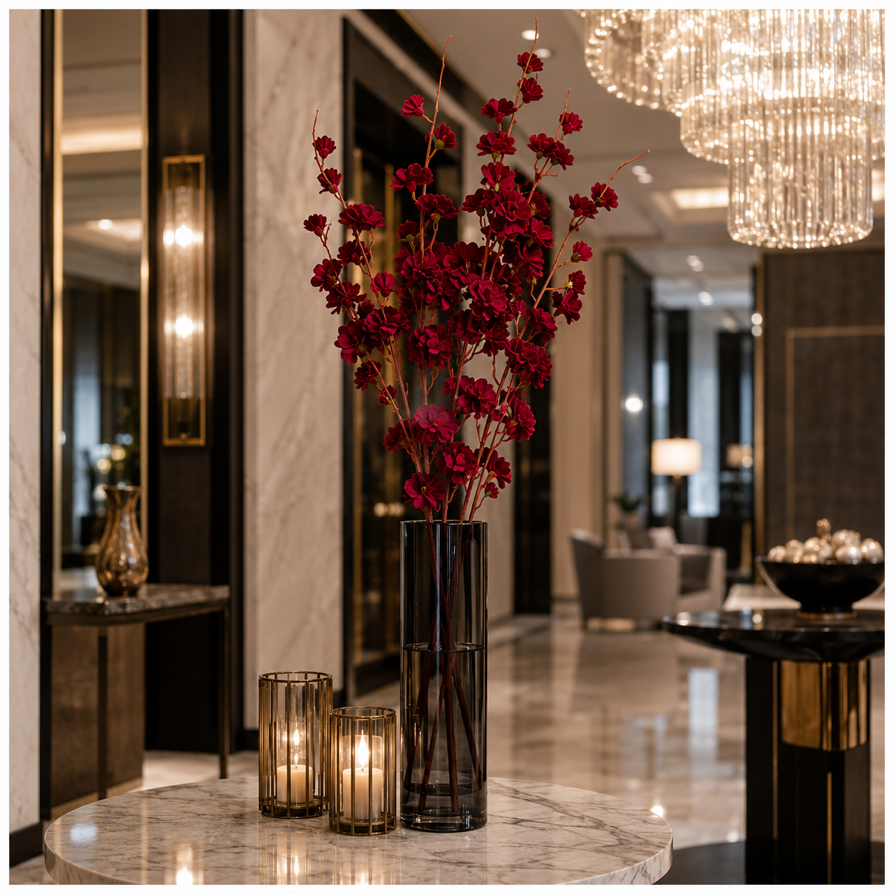 Faux Cherry Blossom Stems – 85cm Decorative 2-Piece Bundle