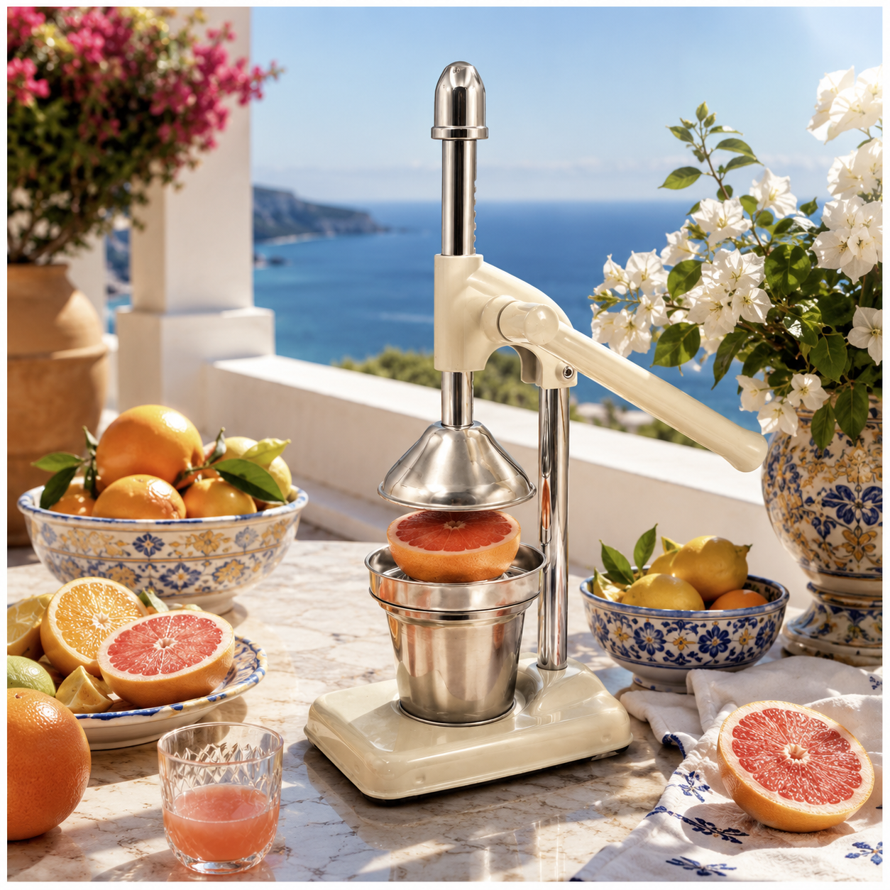 Manual Citrus Juicer- Lever Arm Juice Press with Stainless Steel Cup- 35 CM