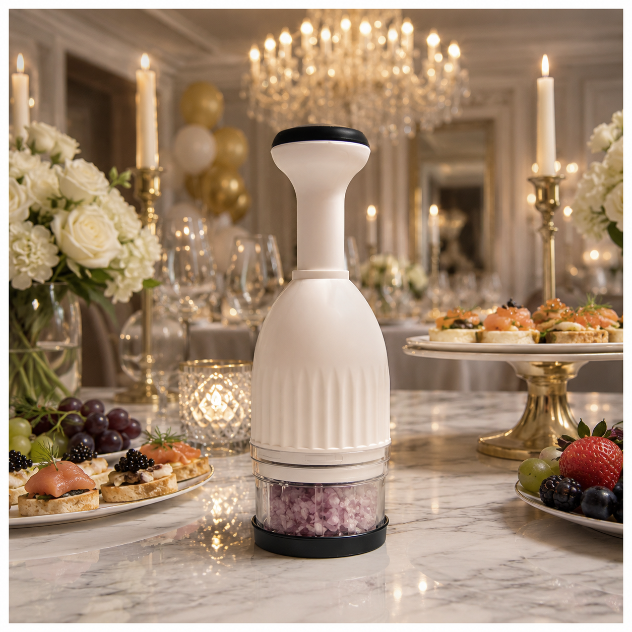 Essential Hand-Powered Compact Food Chopper – 8.5 x 24cm