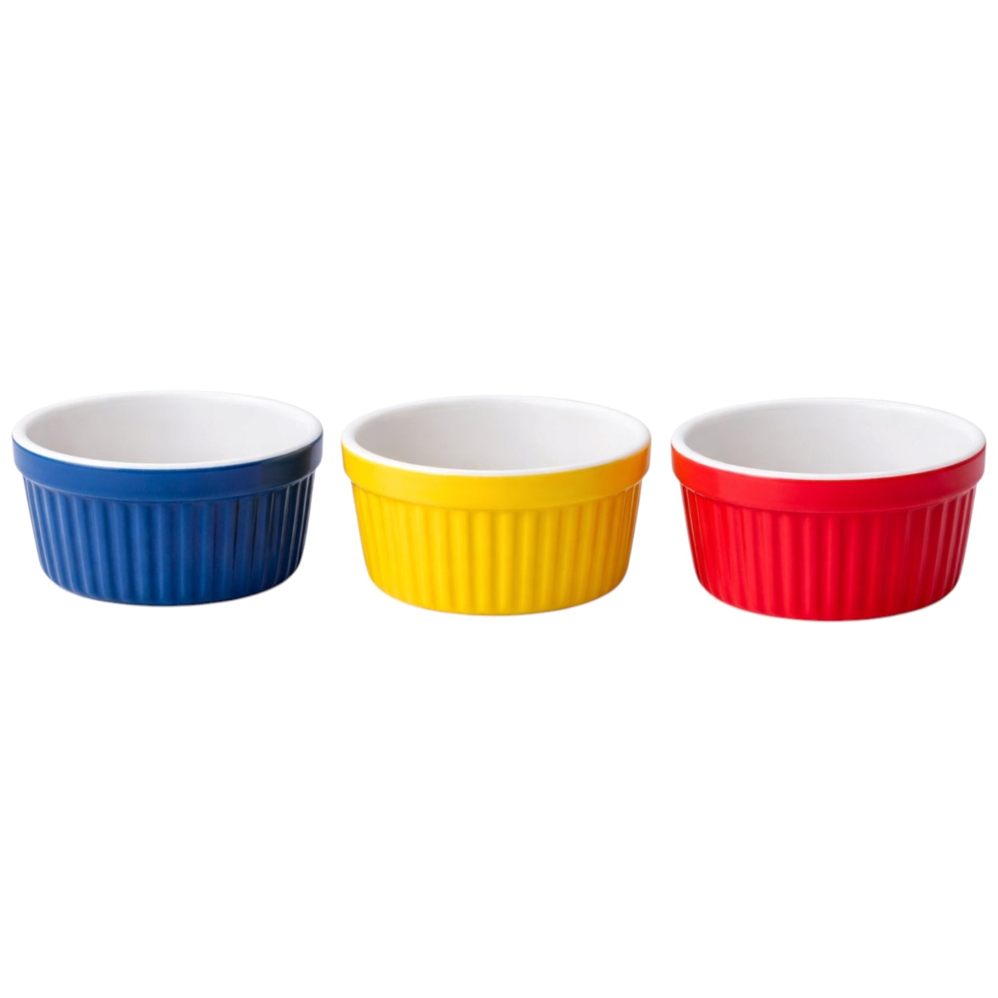 Vibrant Porcelain Ramekins Set of 3 – Colourful Baking & Dessert Bowls