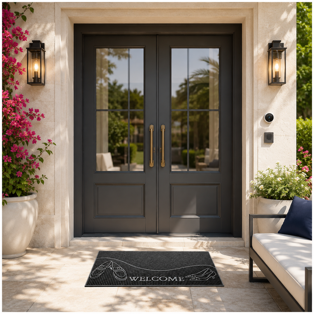 Heavy Outdoor Entrance Door Mat 70 x 40 cm | Non-Slip Dirt Trapper Rug