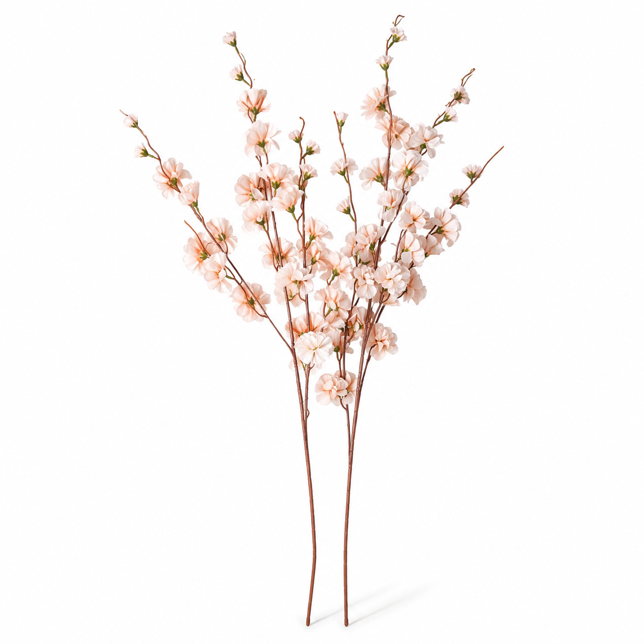 Elegant Faux 2 Cherry Blossom Stems - 85cm- White or Peach Floral Decor