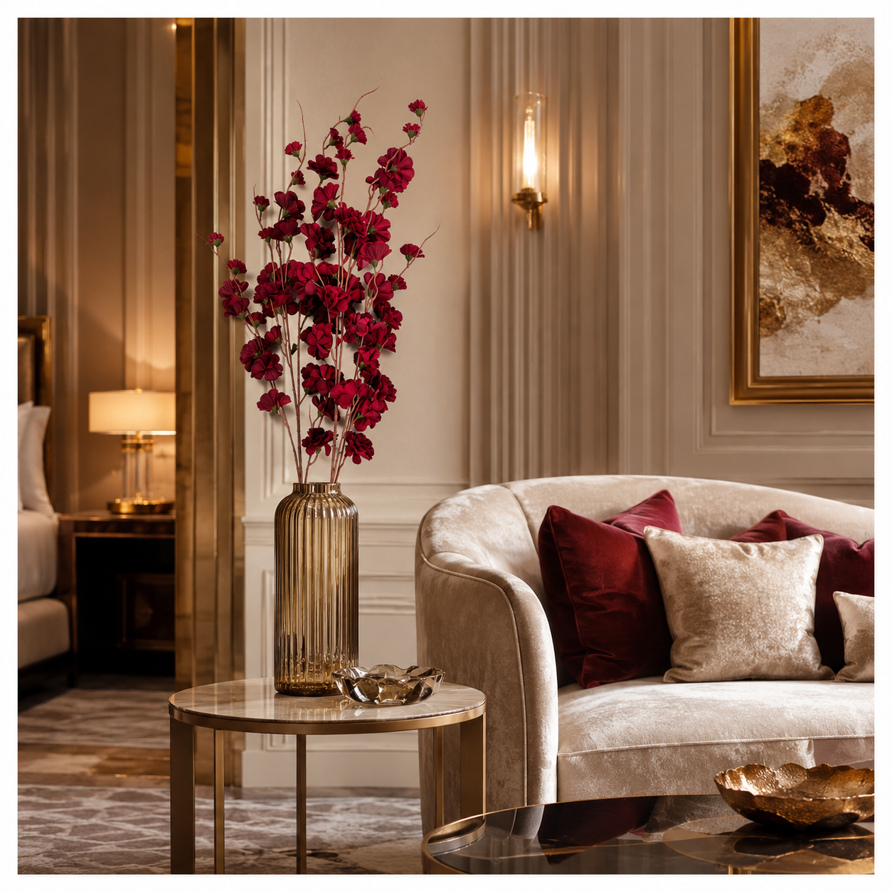 Faux Cherry Blossom Stems – 85cm Decorative 2-Piece Bundle