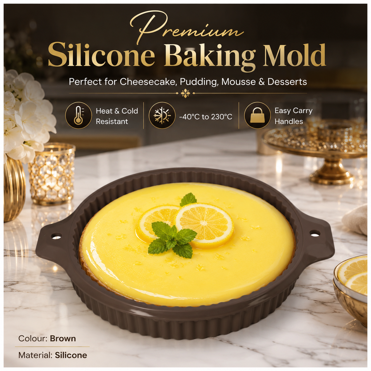 Essential Round Fluted Tart and Quiche Mold -33.4 x 28.3 x 3.2cm - BPA free