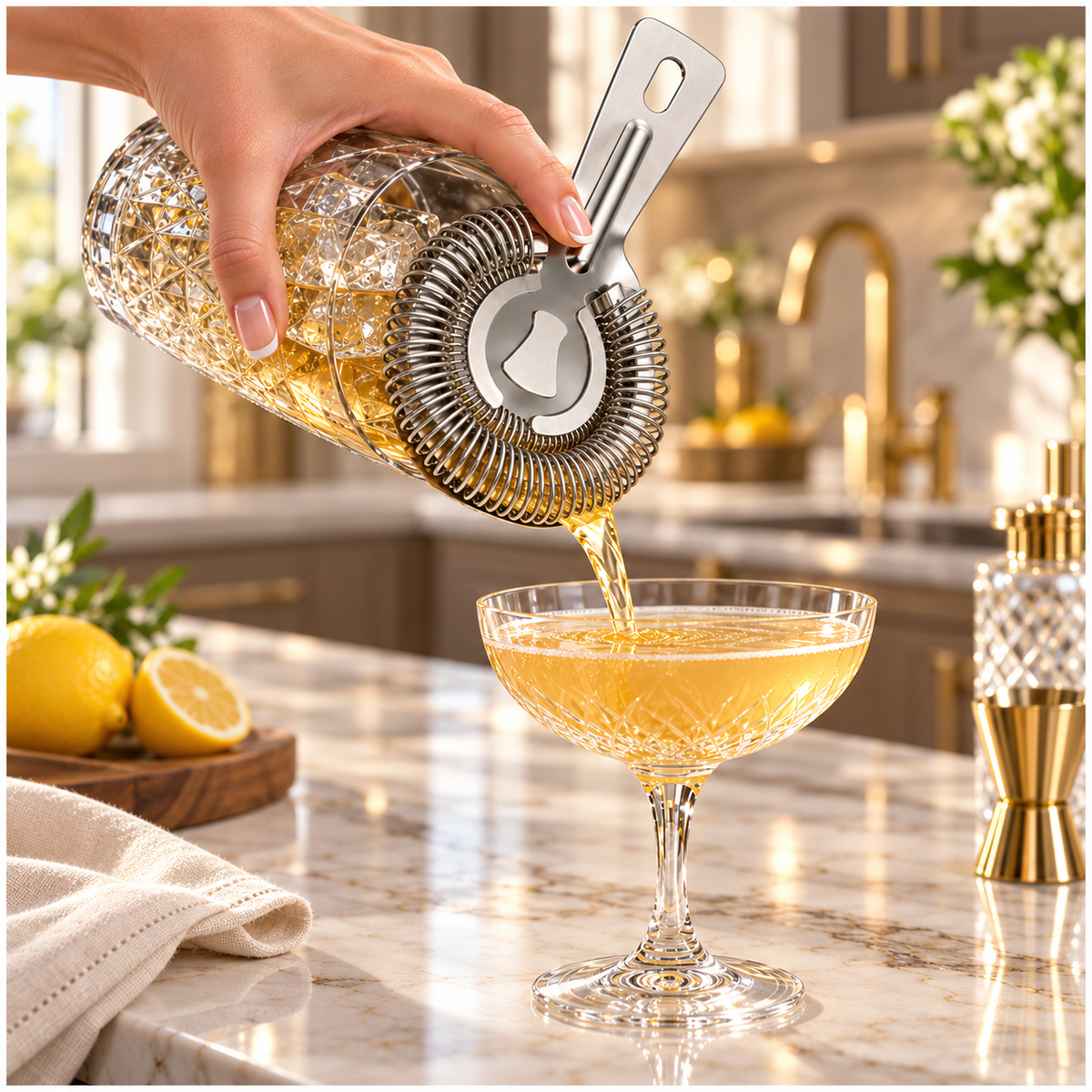 Stainless Steel Cocktail Ice Strainer - Silver Spring Coil - 14 cm