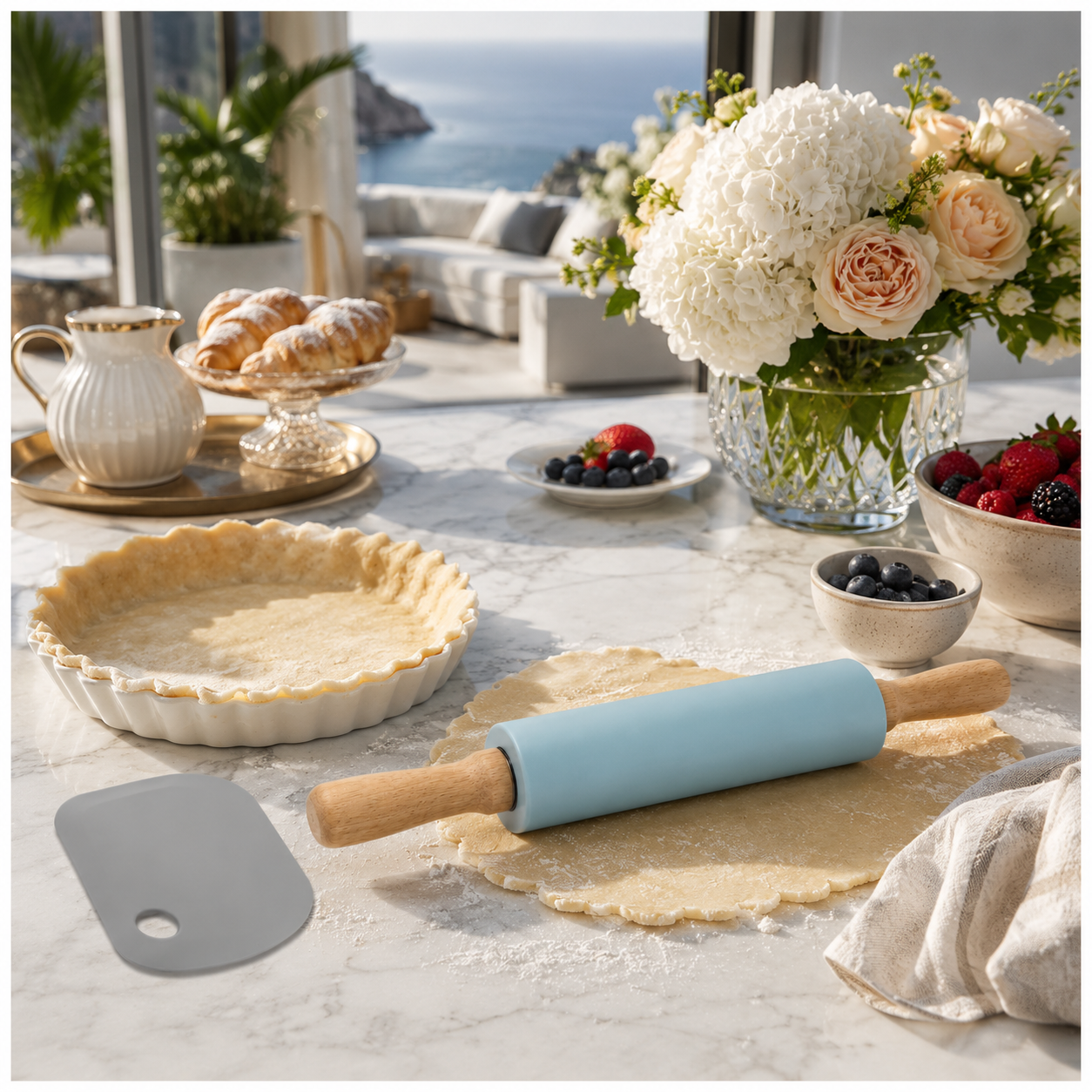 A stylish baking set made for rolling, shaping, lifting and scraping