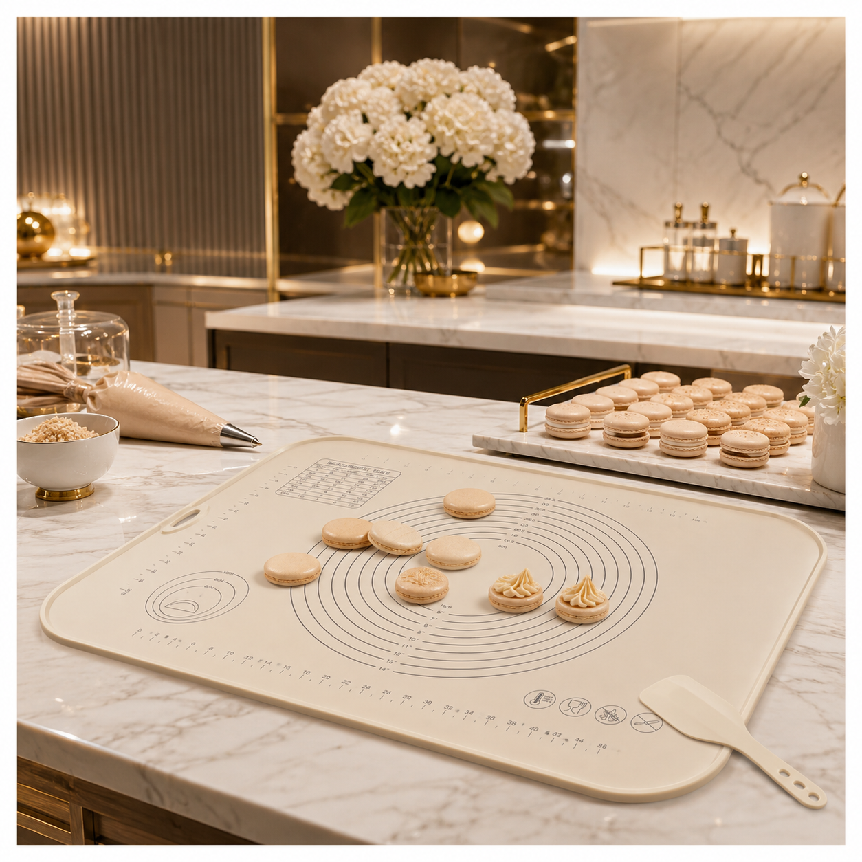 Essential Large Silicone Pastry Mat with Raised Edge and Guides - 70 x 50cm