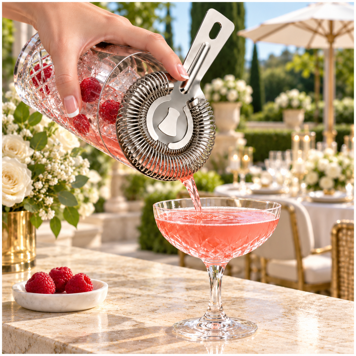 Stainless Steel Cocktail Ice Strainer - Silver Spring Coil - 14 cm