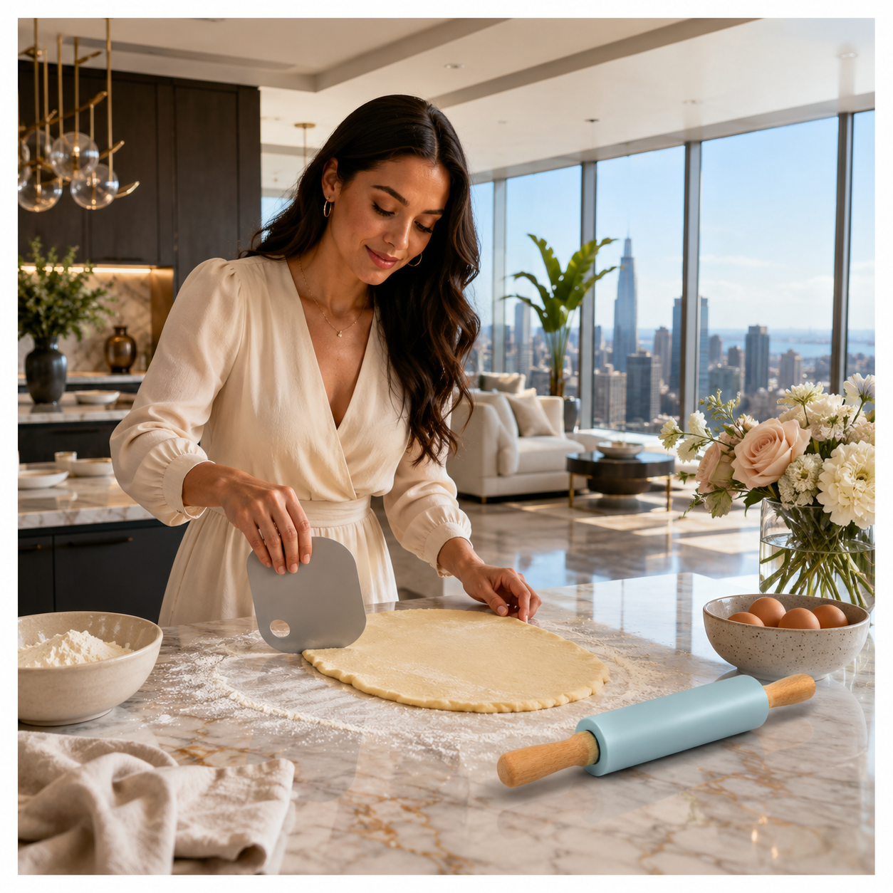 A stylish baking set made for rolling, shaping, lifting and scraping