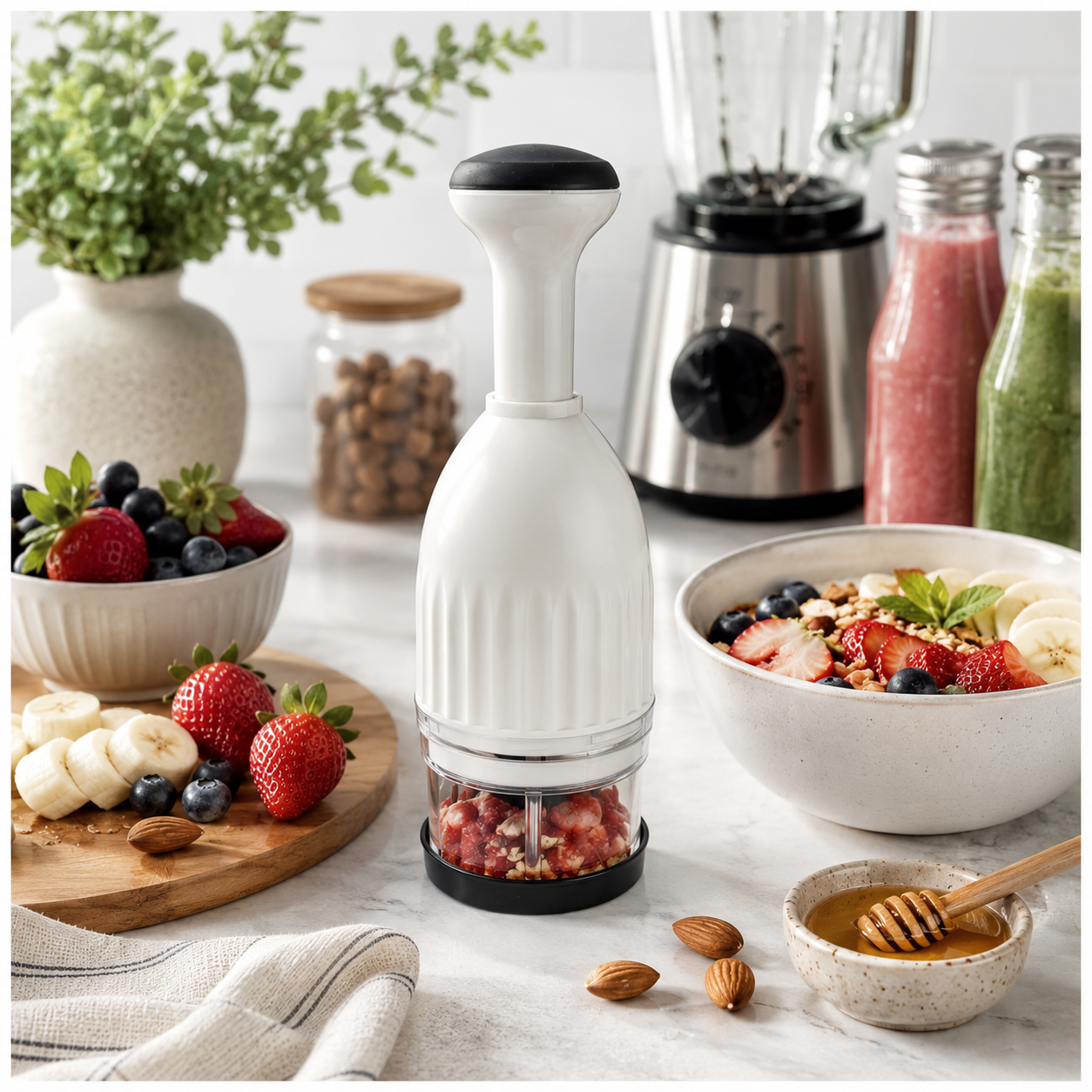 Essential Hand-Powered Compact Food Chopper – 8.5 x 24cm