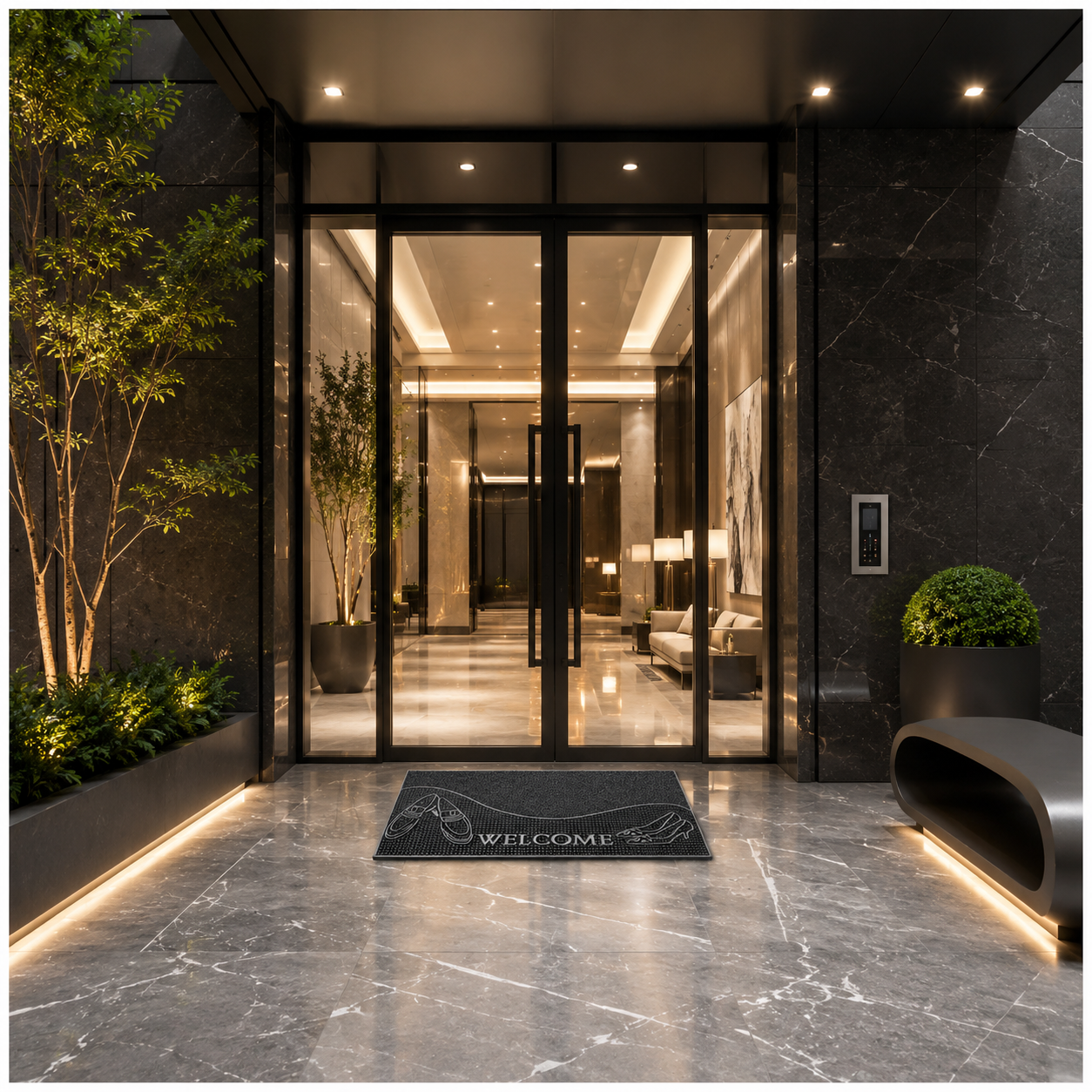 Heavy Outdoor Entrance Door Mat 70 x 40 cm | Non-Slip Dirt Trapper Rug