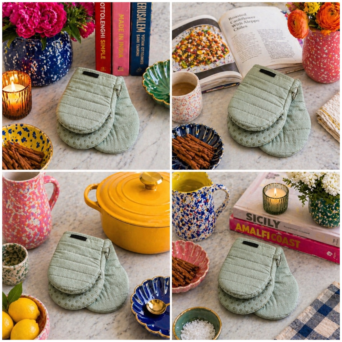Essential Mini Oven Mitts-Set of 2 – Cotton - Heat Resistant Kitchen Mitts