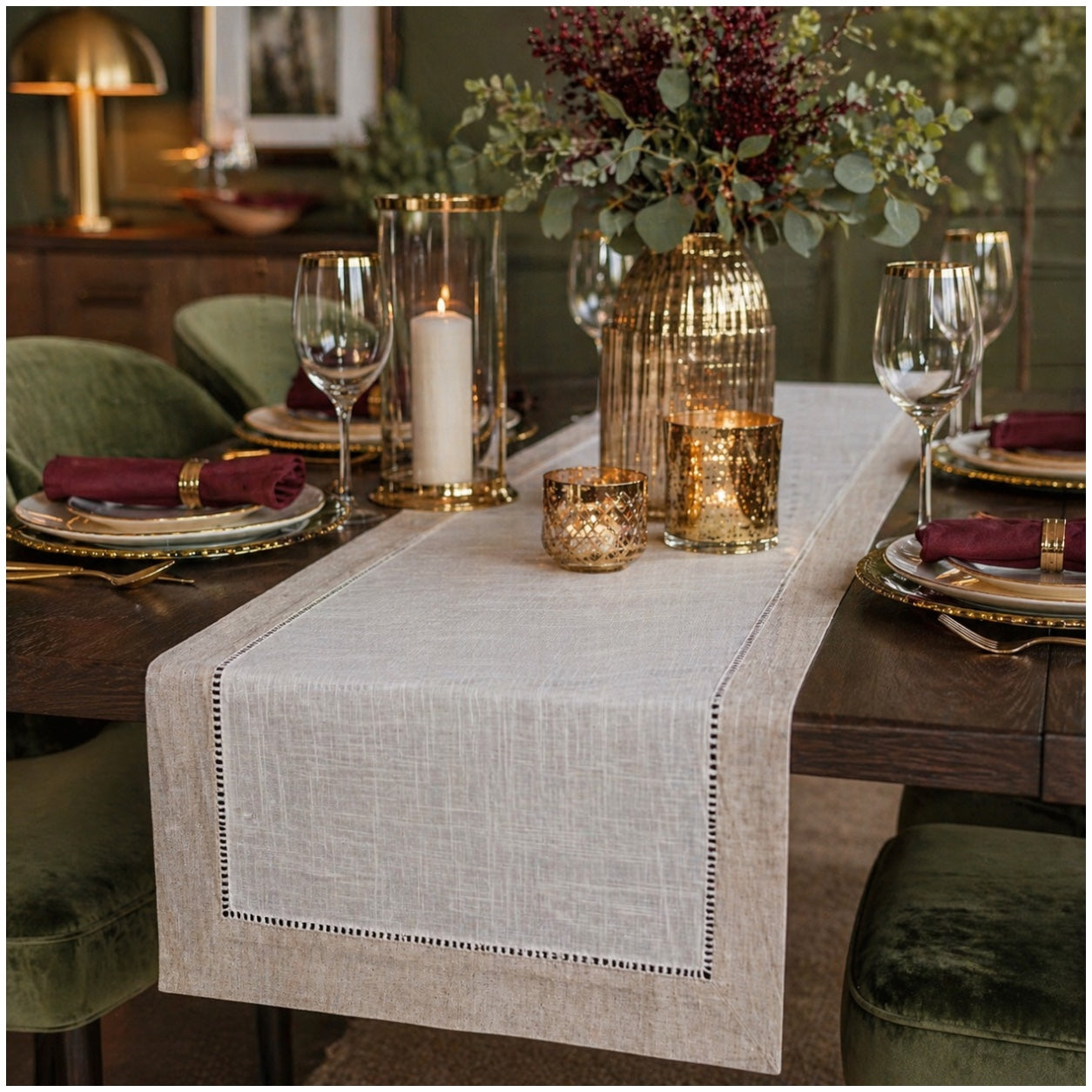 Beautiful Linen-Look Table Runner – 40 x 180 cm – Elegant Dining Runner