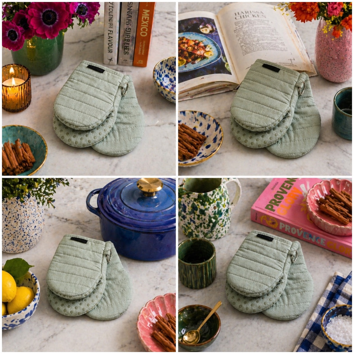 Essential Mini Oven Mitts-Set of 2 – Cotton - Heat Resistant Kitchen Mitts