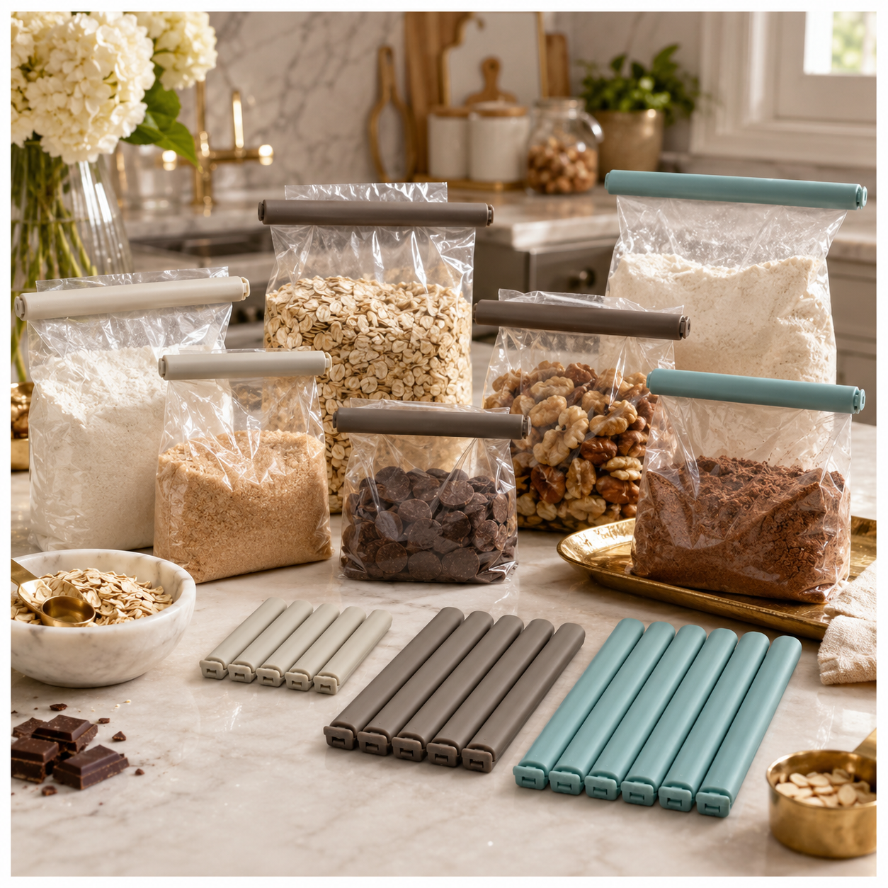 18-Piece Food Sealing Clip Set – 3 Sizes, Reusable Bag Clips for Preserving
