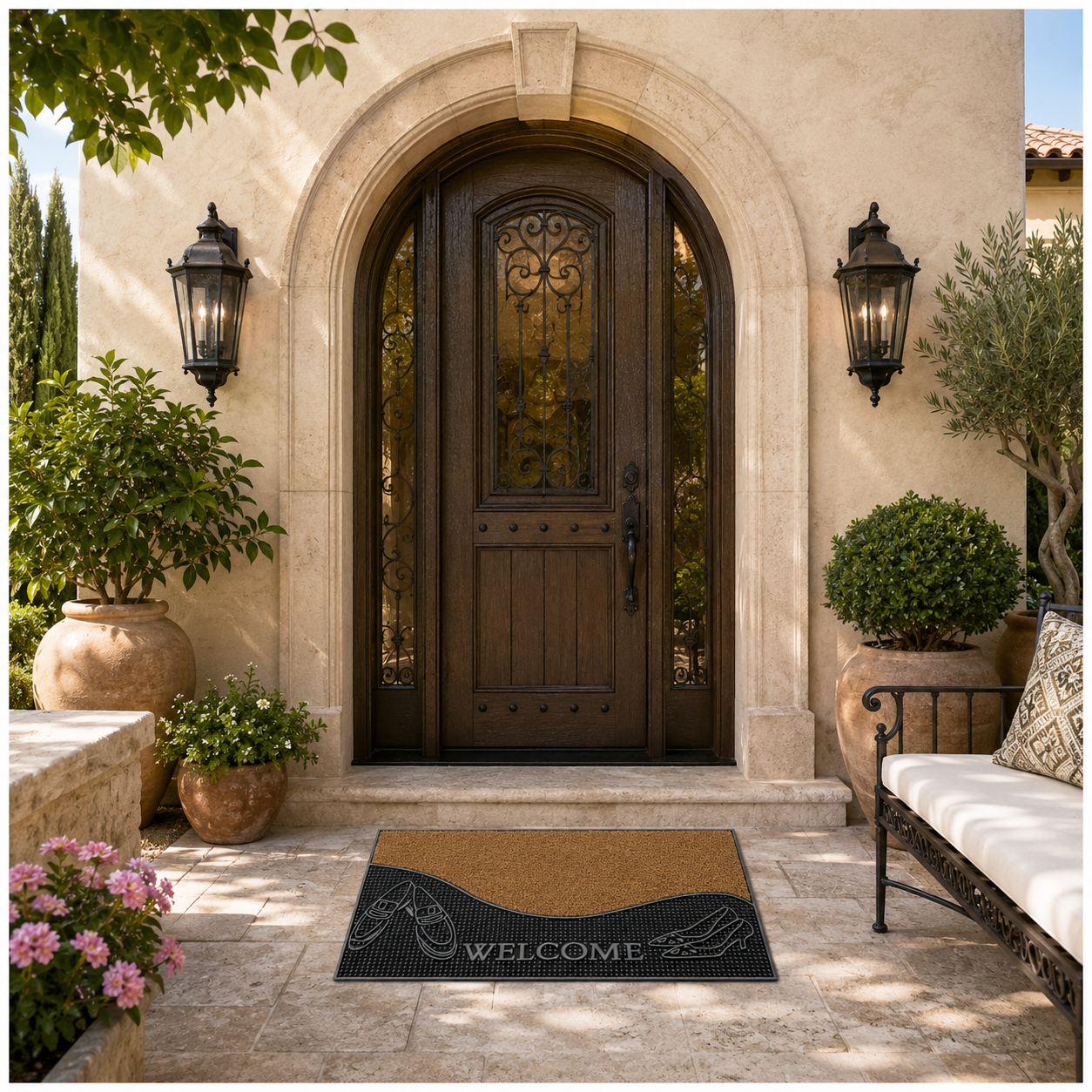 Heavy Outdoor Entrance Door Mat 70 x 40 cm | Non-Slip Dirt Trapper Rug