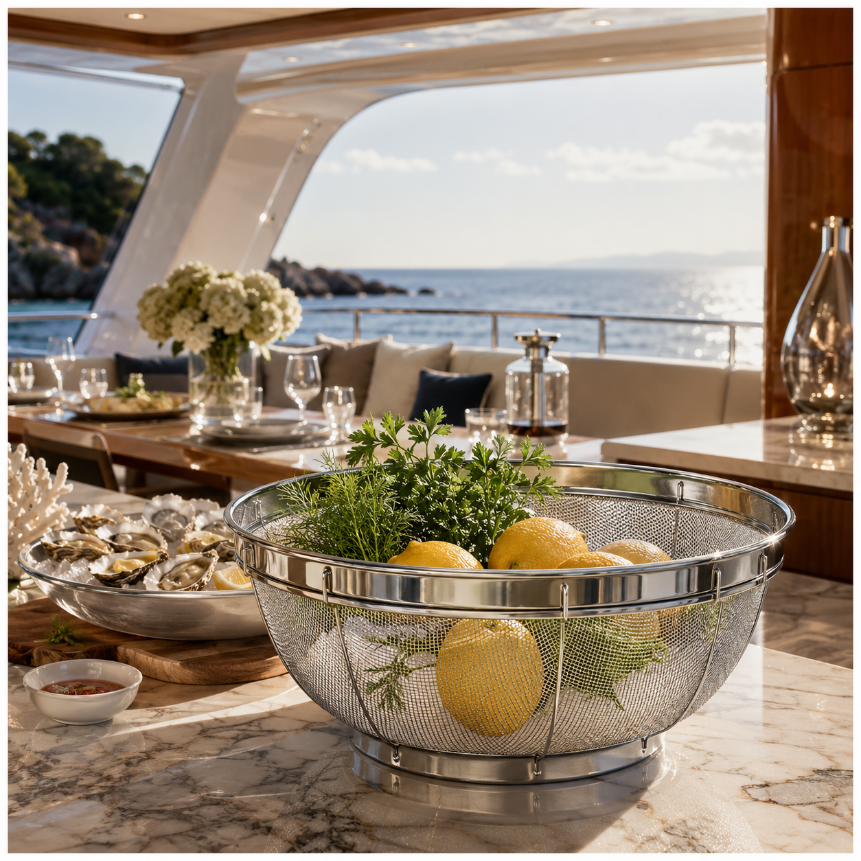 Fine Mesh Stainless Steel Colander Basket - Perfect for Kitchen Prep -30 cm