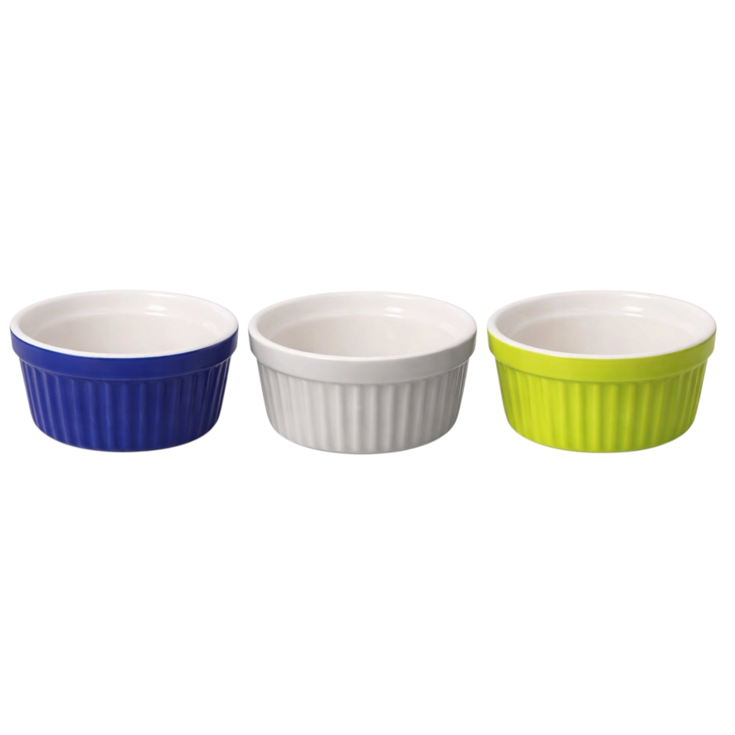 Vibrant Porcelain Ramekins Set of 3 – Colourful Baking and Dessert Bowls