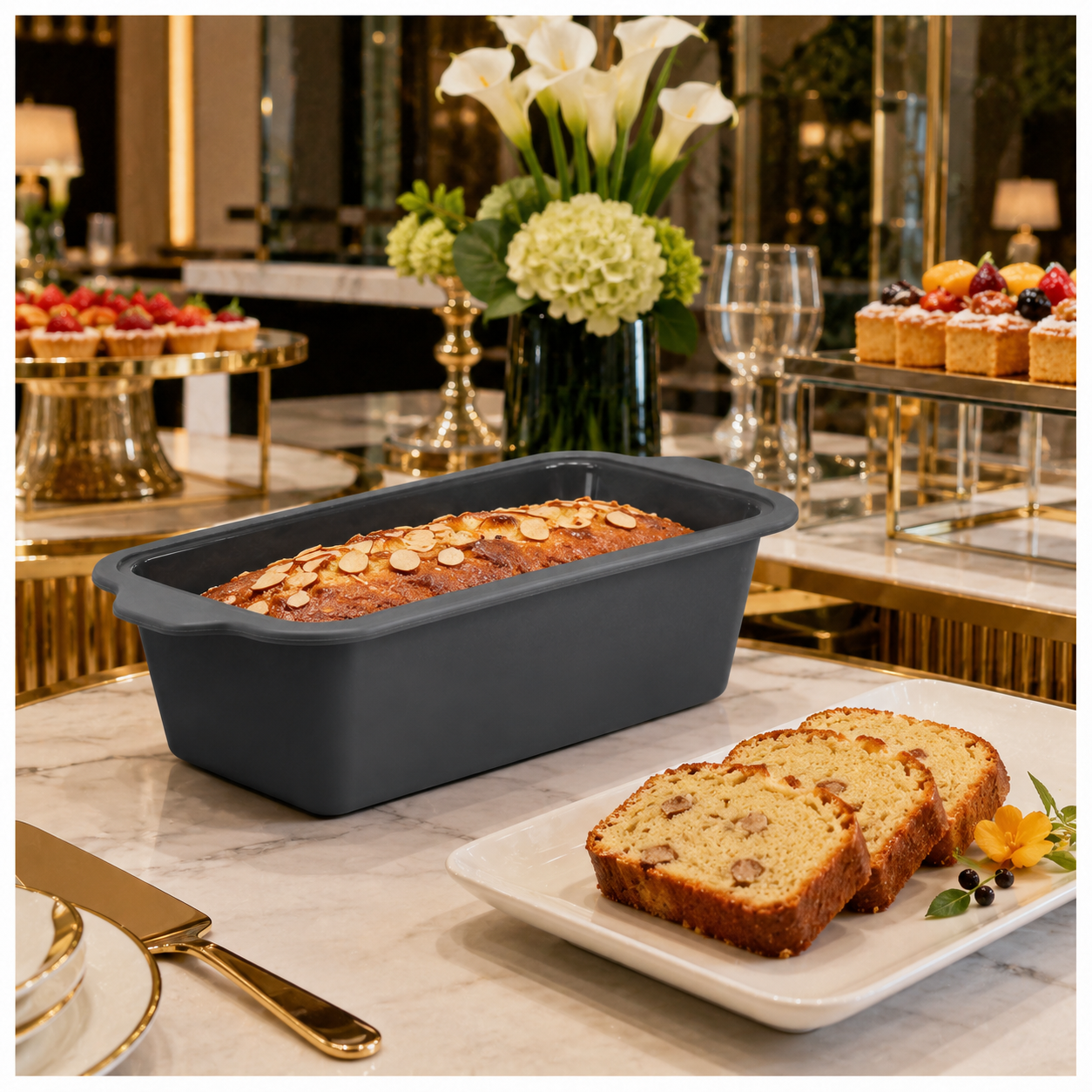 Essential Grey Reinforced Silicone Loaf Pan – BPA Free Baking Mould - 24cm
