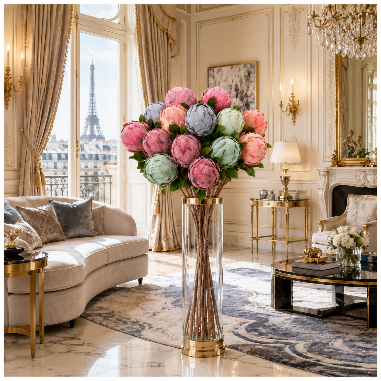 Protea Statement Bouquet – Luxury High End 12-Stem Decorative Arrangement