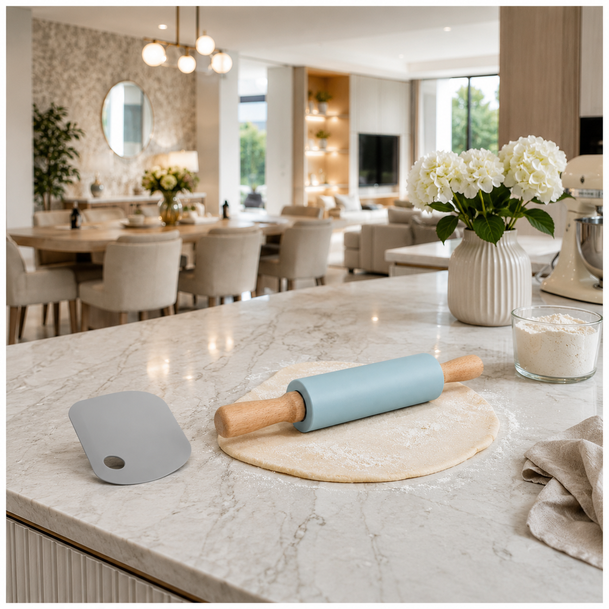 A stylish baking set made for rolling, shaping, lifting and scraping