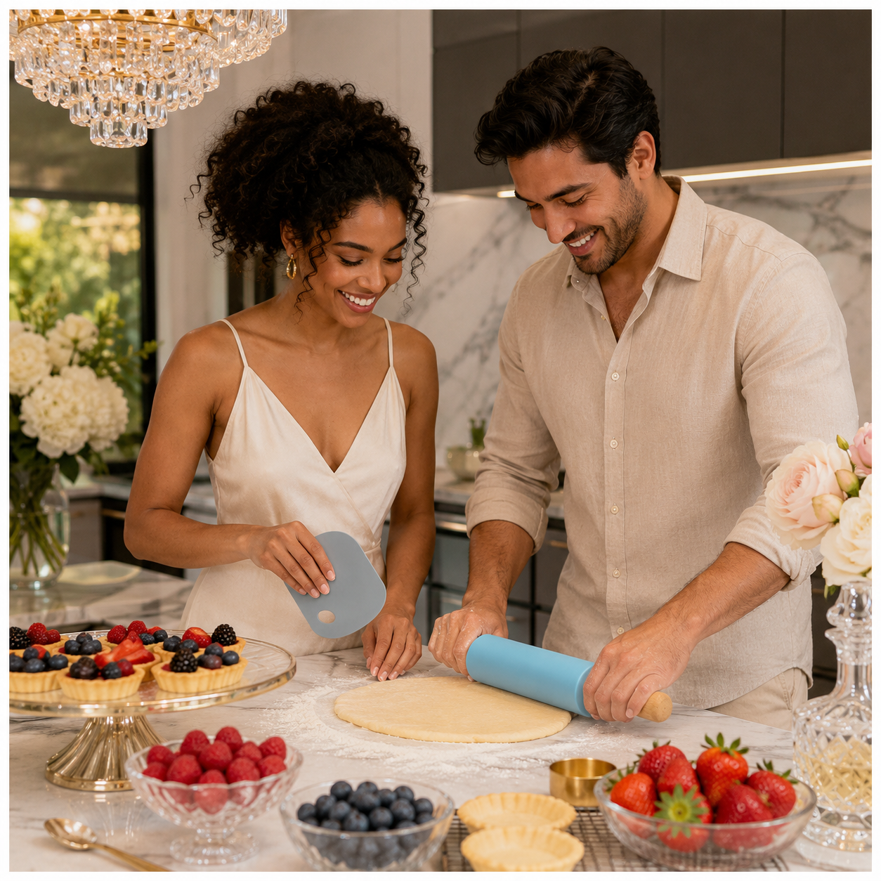 A stylish baking set made for rolling, shaping, lifting and scraping