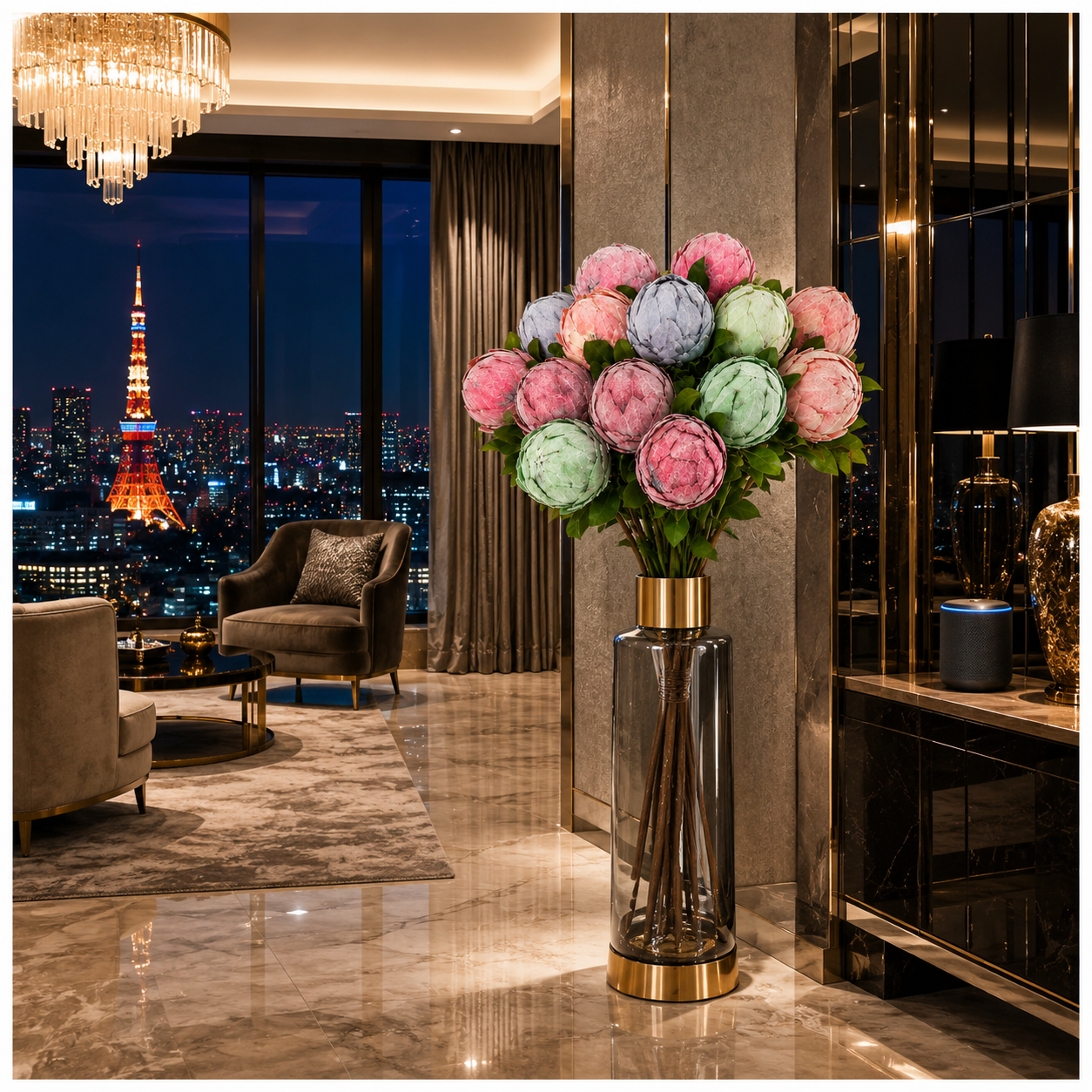 Protea Statement Bouquet – Luxury High End 12-Stem Decorative Arrangement