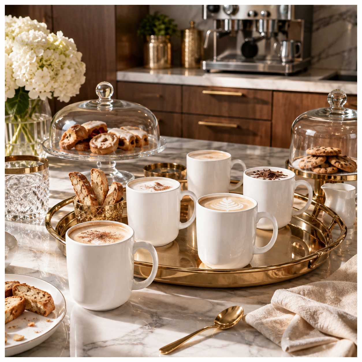 Essential 18-Piece White Ceramic Mug Set for Tea, Coffee and Entertaining