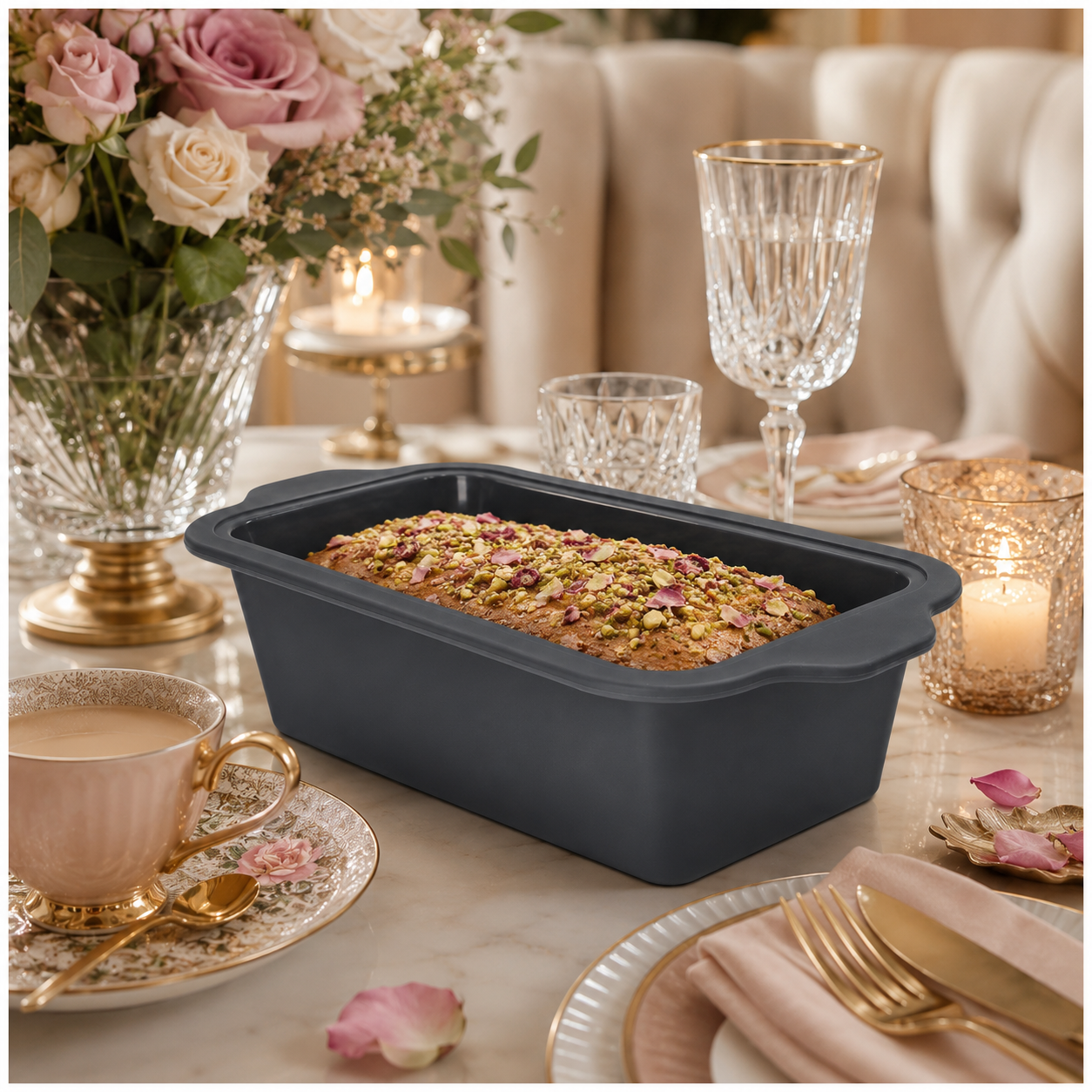 Essential Grey Reinforced Silicone Loaf Pan – BPA Free Baking Mould - 24cm