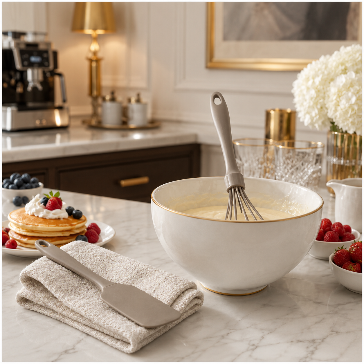 Essential 2-Piece Silicone Whisk and Spatula Set for Easy Cooking - Baking